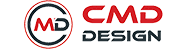 CMD Design logo featuring the letters “MD” inside a circle on the left and the words “CMD DESIGN” in red and black text on the right.